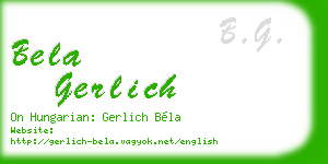 bela gerlich business card